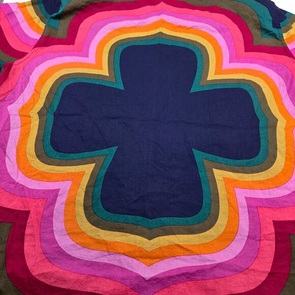 Mr Turk Vibrant Psychedelic Energy 70s Boho Short Sleeve Button Shirt Men XL - Picture 8 of 10